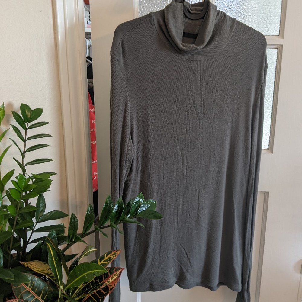 ATM Anthony Thomas Melillo Ribbed turtleneck in Heather Charcoal - Size Large